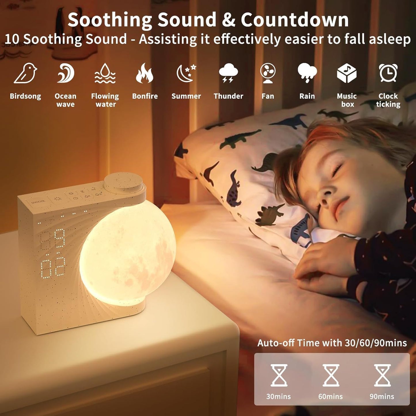 Moon Light Table Lamp and Alarm Clock