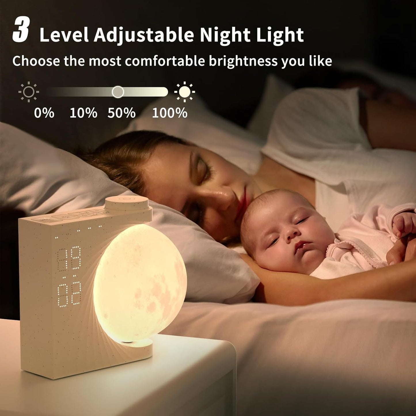 Moon Light Table Lamp and Alarm Clock