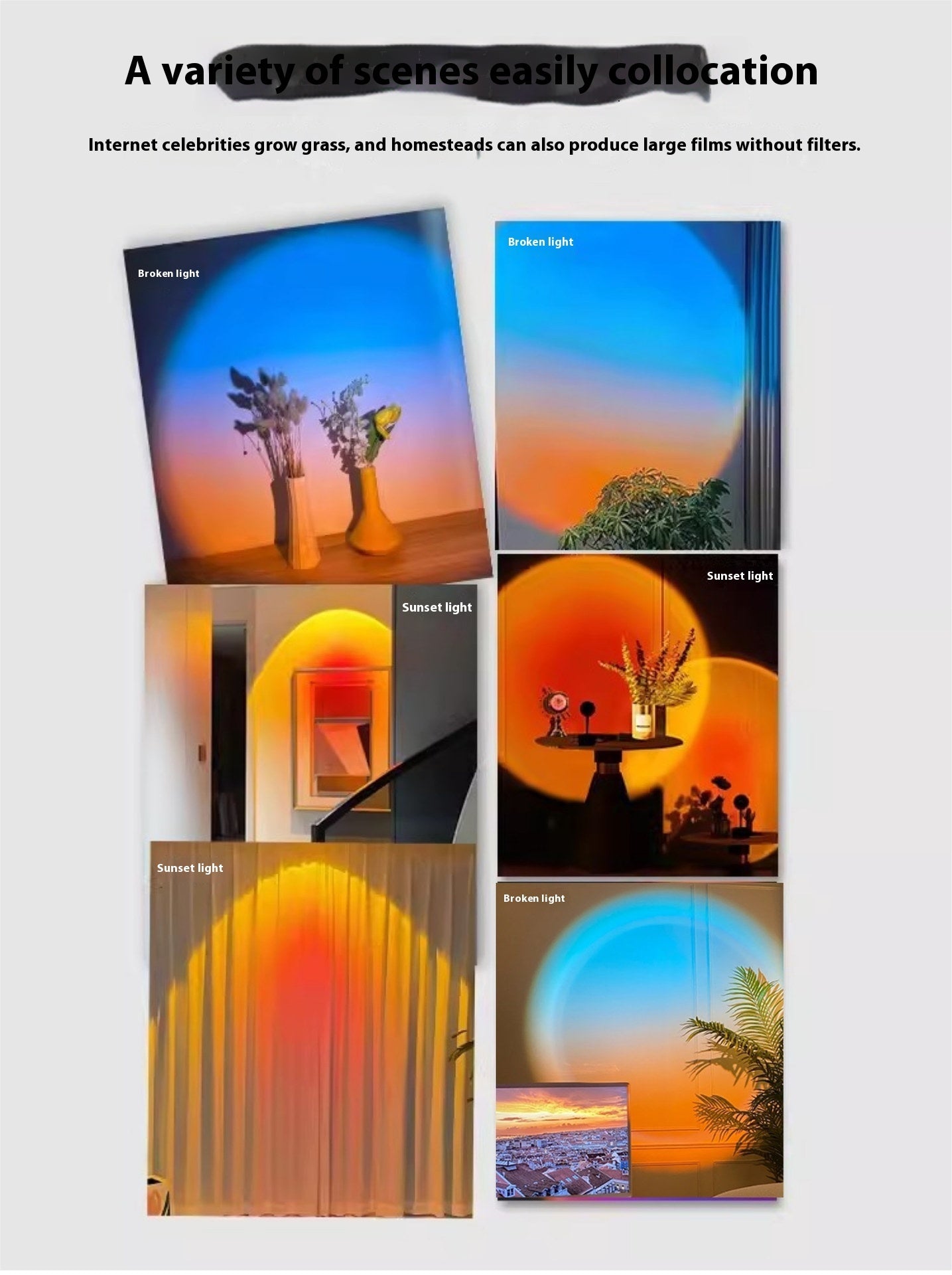 Sunset Light Background Wall Open-mounted Non-falling Spotlight